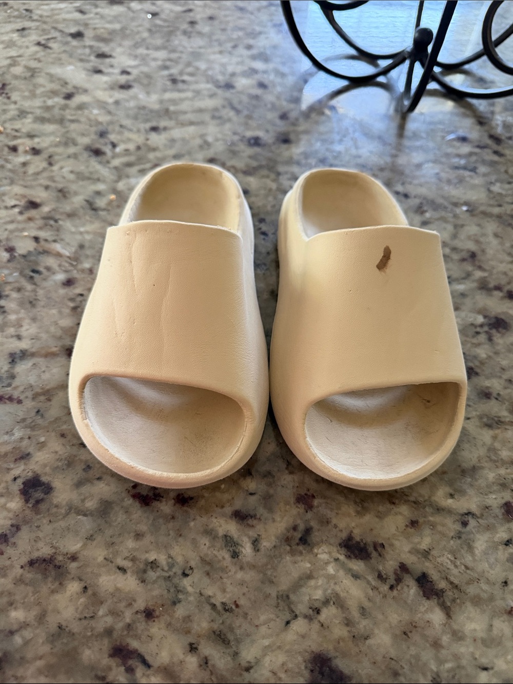 Kids Open-Toe Slide Sandals in Cream